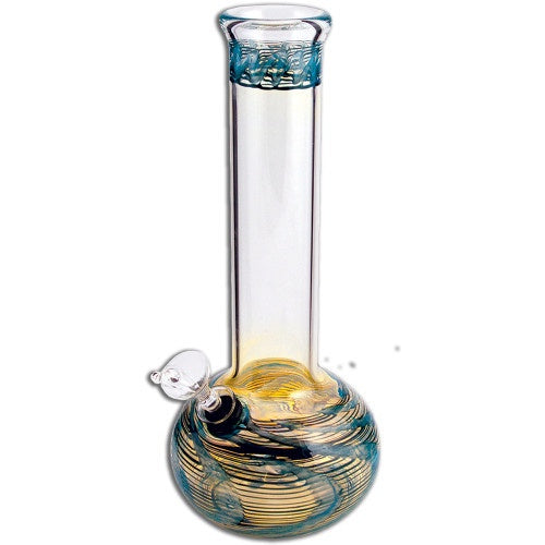 10" 44mm Grommet waterpipe with raked color on base and lip.