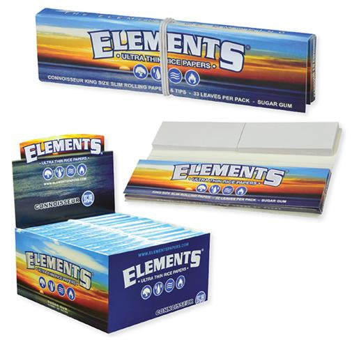 Elements Ultra Rice Paper Connoisseur King Size w/ Tips