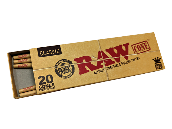 RAW Classic King Size Cones 20 pack with a foldable funnel Copy